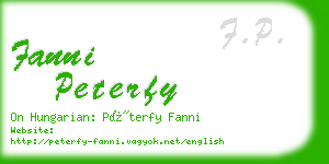 fanni peterfy business card